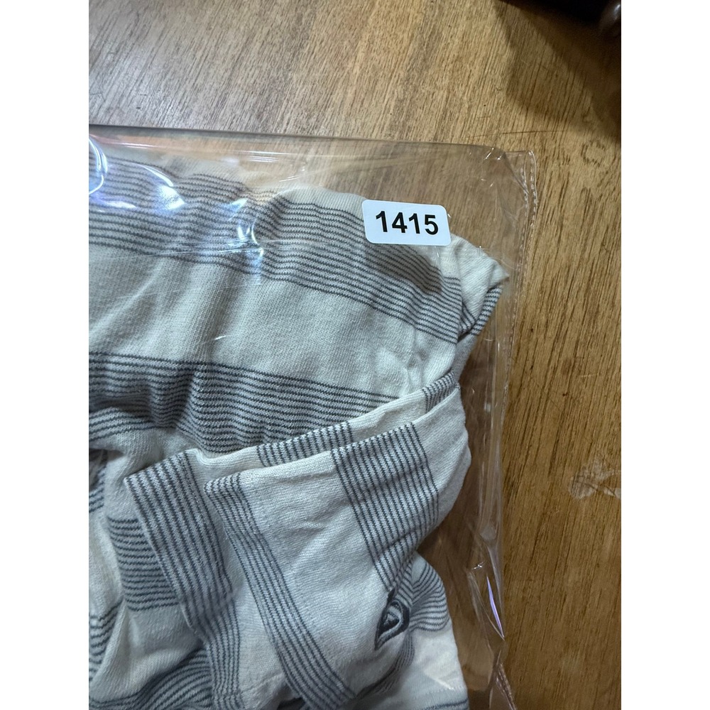 Roxy White Gray Stripe Lightweight Long Sleeve Hoodie‎ Sweatshirt Women Medium - Picture 9 of 10